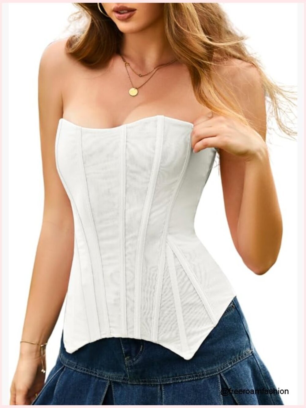 Strapless Mesh Bustier Corset Top Boned Shapewear Going Out Concert Club